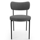 Ver mais imagens de Kit 02 Cadeiras Estofadas para Sala de Jantar Louise L02 Linho Cinza Escuro - Lyam Decor