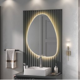 Conjunto Cecília com Pés 78 Cm Painel Ripado Espelho Led - Fabribam - 3