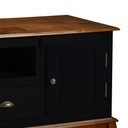 Ver imagem 3 de Rack para Sala com Pés Luis Xv 2 Portas 2 Gavetas e Nicho 60812m Hannover - Preto/imbuia Glazer