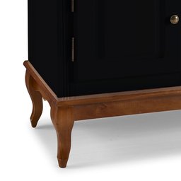 Rack para Sala com Pés Luis Xv 2 Portas 2 Gavetas e Nicho 60812m Hannover - Preto/imbuia Glazer - 2