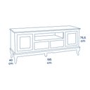 Ver imagem 4 de Rack para Sala com Pés Luis Xv 2 Portas 2 Gavetas e Nicho 60812m Hannover - Preto/imbuia Glazer