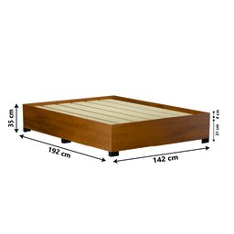 Cama Box Base Casal para Colchão de até 1,38m Desmontável Aruba Cinamomo Dobuê - 4