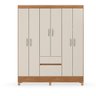 Guarda Roupa 6 Portas com Pés Flash Ii Amêndola Touch Off White 62920 Demóbile - 2