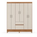 Ver imagem 2 de Guarda Roupa 6 Portas com Pés Flash Ii Amêndola Touch Off White 62920 Demóbile