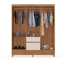 Ver imagem 4 de Guarda Roupa 6 Portas com Pés Flash Ii Amêndola Touch Off White 62920 Demóbile