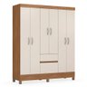 Guarda Roupa 6 Portas com Pés Flash Ii Amêndola Touch Off White 62920 Demóbile - 1