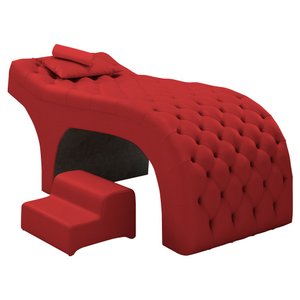 Maca Salão de Beleza Para Esteticista Charme e Puff Escada Estofada 190x70cm Suede - Desk Design Ver