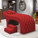 Ver imagem 2 de Maca Salão de Beleza Para Esteticista Charme e Puff Escada Estofada 190x70cm Suede - Desk Design Ver