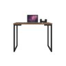 Mesa Industrial Escrivaninha Moderna Mdf 120x60 Metalon Preto Plancasa Louro Freijo - 1