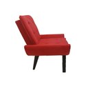 Ver imagem 3 de Poltrona Decorativa Emilia Plus Pé Palito em Suede - Vermelha