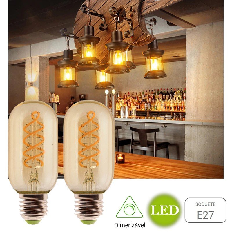 Lâmpada T45 Spiral Retrô Decorativa Vintage Led 4w - Gmh - 127V - 1