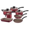 Jogo de Panelas Tramontina Paris 7 Peças Vermelho em Alumínio Antiaderente Starflon Max - 1