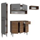 Ver imagem 2 de Armário de Cozinha Completa 197 Cm Rustic-cinza Emilly Madesa 02