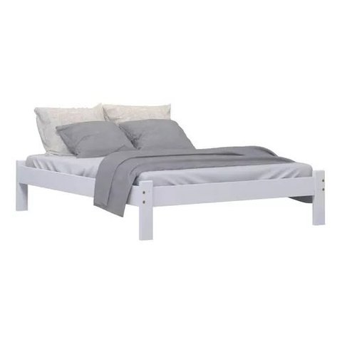 Cama Turca Queen De Madeira Maciça Reforçada Branco Nemargi
