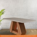 Ver imagem 5 de Mesa de Jantar Retangular 90x180cm Tampo Mdf/vidro Agata Cimol Cinamomo/off White