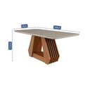 Ver imagem 3 de Mesa de Jantar Retangular 90x180cm Tampo Mdf/vidro Agata Cimol Cinamomo/off White