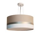 Ver imagem 1 de Lustre Pendente Cáqui Faixas Bronze Cúpula 30x15 Tom Luz