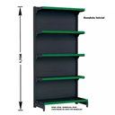 Ver imagem 2 de Gondola Parede 170 Fit Ate 3 Metros Preto 15 Bandeja Pe Verde