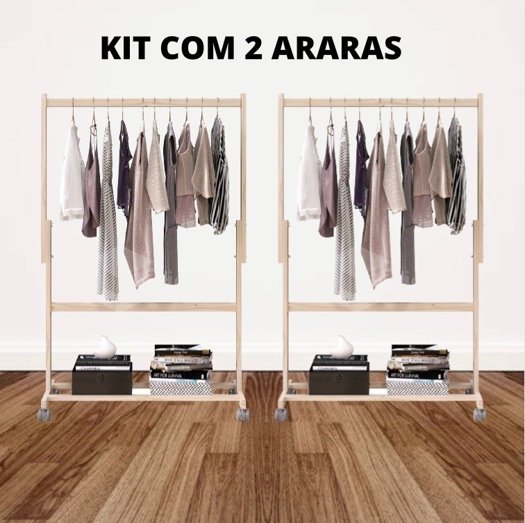 Combo De Duas Araras Estilo Cabideiro Altura Regulavel - 2
