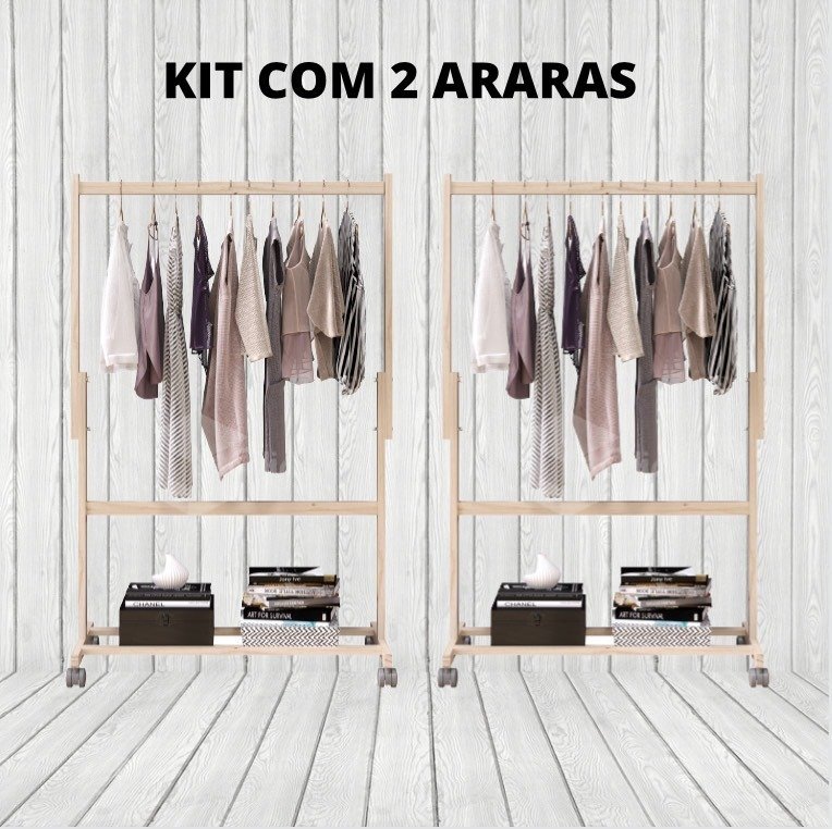 Combo De Duas Araras Estilo Cabideiro Altura Regulavel - 1