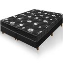 Ver imagem 2 de Cama Box Preta + Colchão Queen Size Castelar Preto Espuma D33 Bordado 158x198x54cm