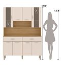 Ver imagem 3 de Armário de Cozinha Compacta 8 Portas 2 Gavetas Golden - Freijó/soft