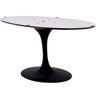 Mesa de Jantar Saarinen Oval 1,20x0,80m - Pedra Tatu Bola Móveis Nano Glass Preto Fosco - 4