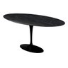 Mesa de Jantar Saarinen Oval 1,20x0,80m - Pedra Tatu Bola Móveis Nano Glass Preto Fosco - 1
