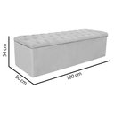 Ver imagem 3 de Calçadeira com Baú Estofada Espanha 100cm Solteiro para Cama Box Corino Bege - Gat Magazine