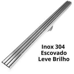 Ralo Linear Seca Box 60cm X 5cm Inox Trilho Escovado Coletor Branco e Tela - 4