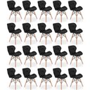 Ver imagem 1 de Kit 20 Cadeiras de Jantar Charles Eames Slim Wood Estofada - Preto