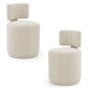 Ver imagem 1 de Kit 02 Puffs Decorativos Orgânicos Living Melis Minimalista Bouclê Bege - Desk Design