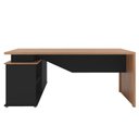 Ver imagem 7 de Escrivaninha Mesa de Escritório em L com Armário 3 Gavetas com Chave 180cm Casuá Preta/Itapuã Spring