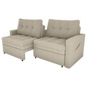 Ver imagem 5 de Sofá Cama 3 Lugares Casal 2,20 Mts Bouclê Nayla Matrix Cor:boucle Bege
