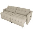 Ver imagem 3 de Sofá Cama 3 Lugares Casal 2,20 Mts Bouclê Nayla Matrix Cor:boucle Bege