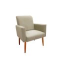 Ver imagem 2 de Cadeira Poltrona Malibu Decorativa Para Sala Quarto Escritório Suede:Bege