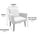 Ver imagem 5 de Cadeira Poltrona Malibu Decorativa Para Sala Quarto Escritório Suede:Bege