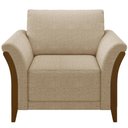 Ver imagem 6 de Kit 02 Poltronas para Sala de Estar Decorativas Base Fixa Stefan M03 Linho Bege Escuro - Lyam Decor