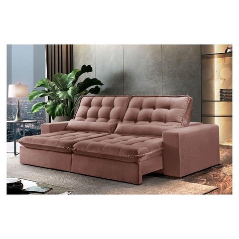 Sofá Orion 3 Lugares Retrátil Zara Rose