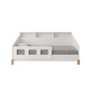 Ver imagem 5 de Cama Montessoriana Mavi Juvenil com Colchão Nichos Cabeceira Proteção Lateral Pés Madeira - Branco