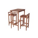 Ver imagem 3 de Conjunto de Mesa Bistrô Retangular com Duas Banquetas em Madeira Maciça Espaço Gourmet