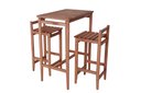 Ver imagem 3 de Conjunto de Mesa Bistrô Retangular com Duas Banquetas em Madeira Maciça Espaço Gourmet