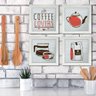 Quadro Decorativo Cozinha Café Padaria Copa 20x20cm Kit 4 un Arte na Arte Moldura Branca - 4