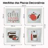 Quadro Decorativo Cozinha Café Padaria Copa 20x20cm Kit 4 un Arte na Arte Moldura Branca - 3