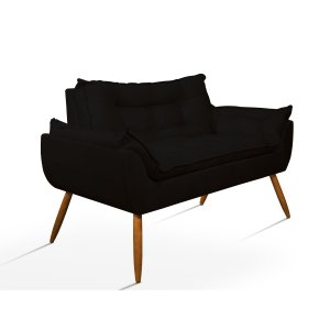 Sofá Opala Namoradeira para Sala – Balaqui Decor Cor:Preta