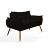 Sofá Opala Namoradeira para Sala – Balaqui Decor Cor:Preta - 1