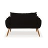 Sofá Opala Namoradeira para Sala – Balaqui Decor Cor:Preta - 3