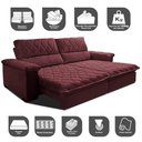 Ver imagem 3 de Sofá Retrátil e Reclinável 3,15m Molas Ensacadas Cama inBox Big Home com Bordado 3D Velusoft