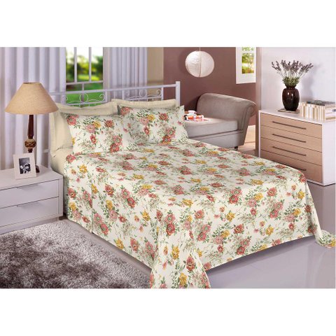 Jogo de Cama Queen 4 Peças 130 Fios 100% Algodão Agatha Sonhare Sultan