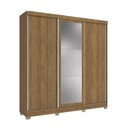 Ver imagem 5 de Guarda-roupa Casal Kappesberg 3 Portas Reversiveis de Correr 3 Espelhos 2 Prateleiras Nogueira